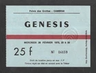 RARE / CONCERT TICKET - GENESIS: LIVE A CAMBRAI ( FRANCE) 1975