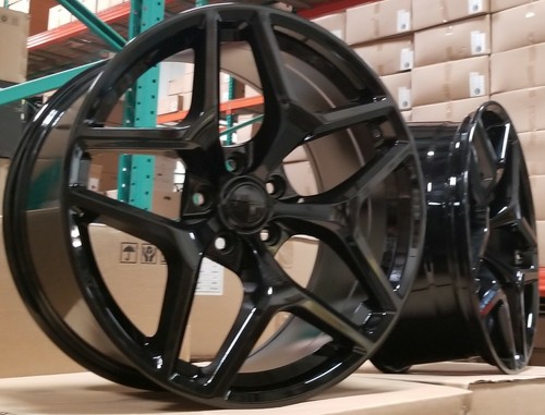 20x9 20x10 Wheels Gloss Black Z28 Style Stagger Rims Fit Chevy Camaro ZL1 RS SS - Picture 3 of 4