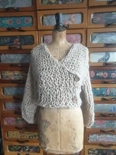 Handmade Chunky Cardigan Superfine Alpaca Peruvian Highland Wool UK 8-12 