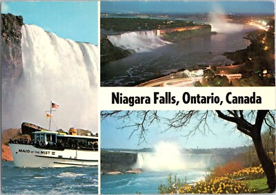 Postcard. Multiple Views of Niagara Falls. Ontario. Canada.