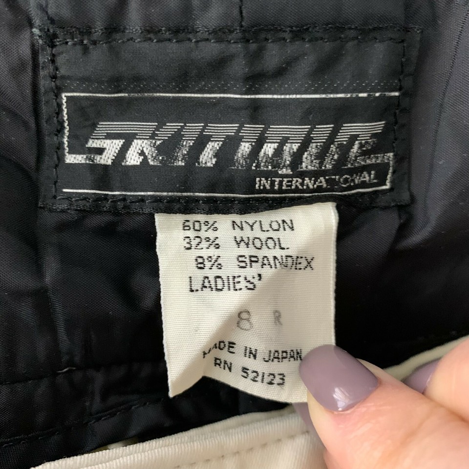Vintage 80s Wool Nylon Stirrup Ski Pants Womens S Skitique Off White eBay