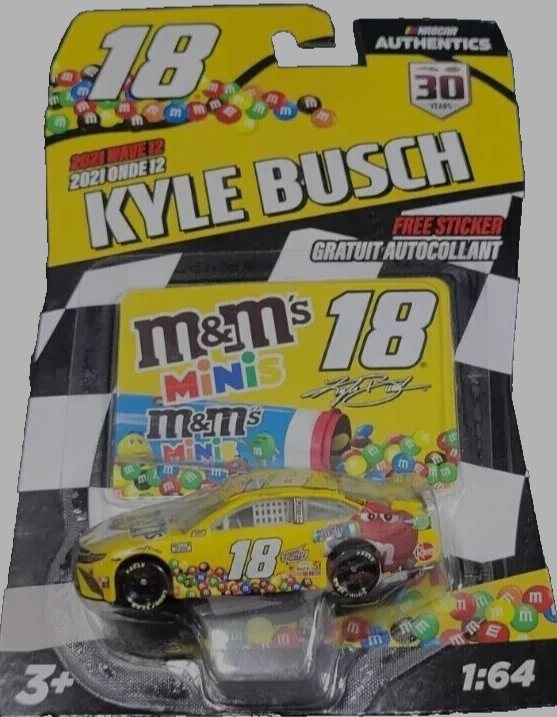 2021 Kyle Busch NASCAR AUTHENTICS Wave 12 M&M's Minis 1/64 Scale