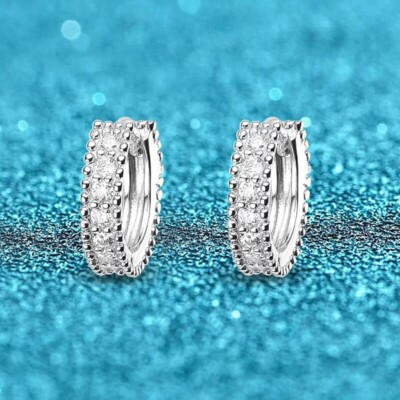 0,14ct Creolen Weißgold Diamant Testpass Laborgefertigt VVS1/D/Top