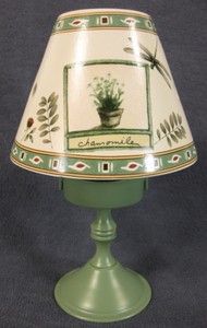 Pfaltzgraff-Naturewood-Votive-Candle-Lamp-with-Shade-Stoneware-Chamomile