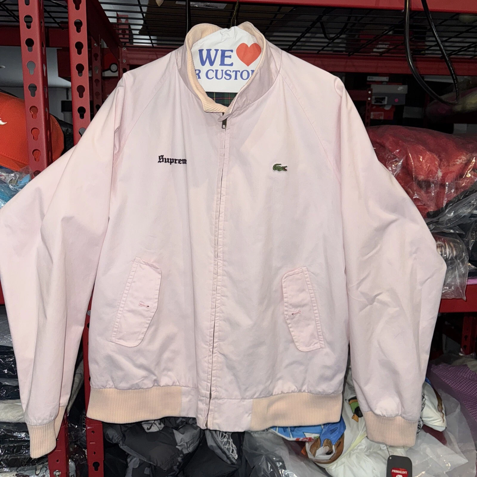 VESTE SUPREME LACOSTE HARRINGTON ROSE CLAIR taille L SS17 [OCCASION]