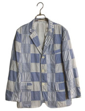 Comme Des Garcons Tailored Jacket Striped Patchwork Pre-owned Used free ship