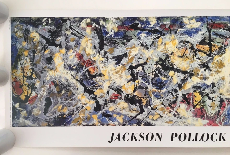 JACKSON POLLOCK, 'FRIEZE, 1953-55' RARO AUTÉNTICO 1989 XL 20" X 55"" IMPRESIÓN ARTÍSTICA Foto 2 de 4
