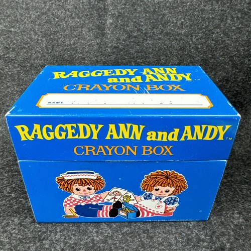 VINTAGE 1970'S Tin RAGGEDY ANN & ANDY Crayon Box CHEIN