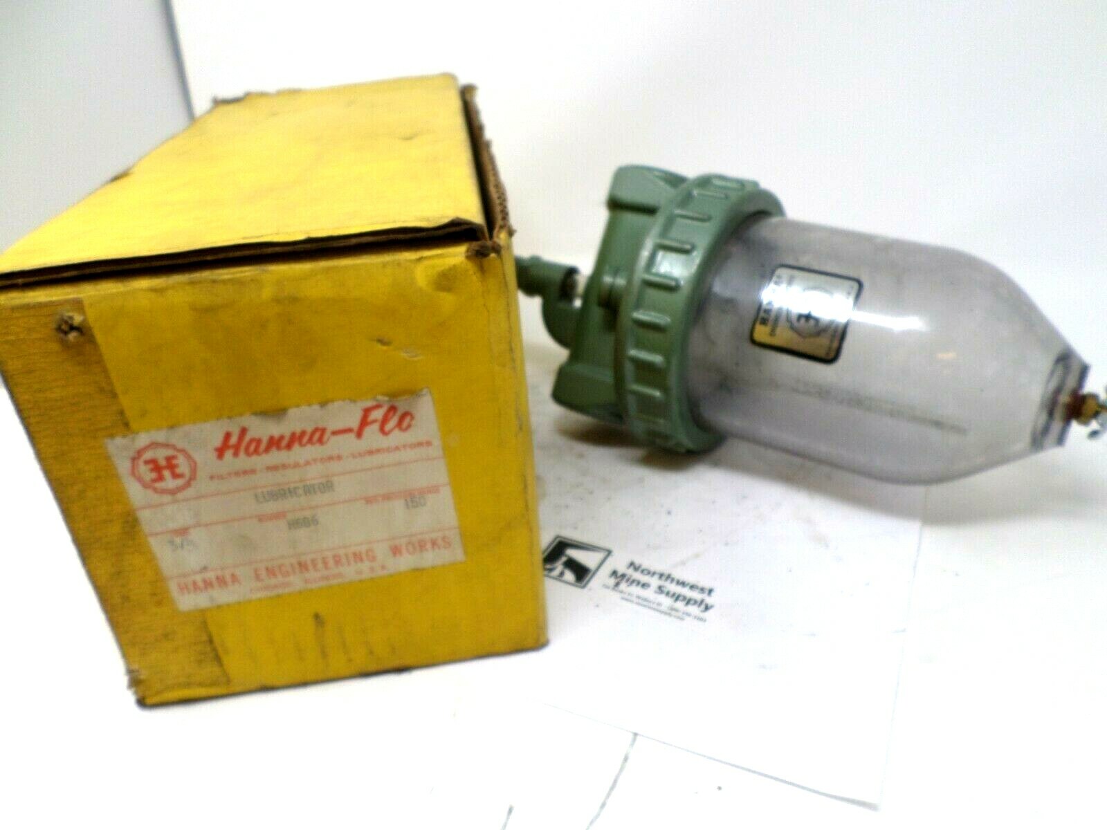 Vintage HannaFlo Engineering Works Oil Fog Air Line Lubricator with