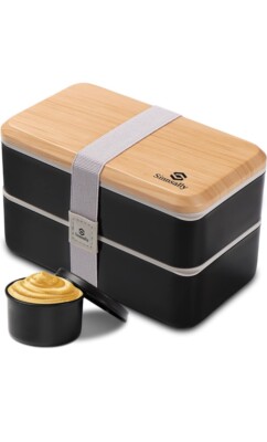 Sinnsally Brotdosen, 1400 ml stapelbare Bento-Box für Erwachsene, auslaufsicher... K