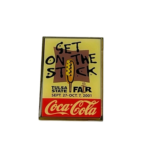 Vintage Tulsa STATE FAIR “Get on The Stick” 2001 Collectors Enamel Pin Coca Cola