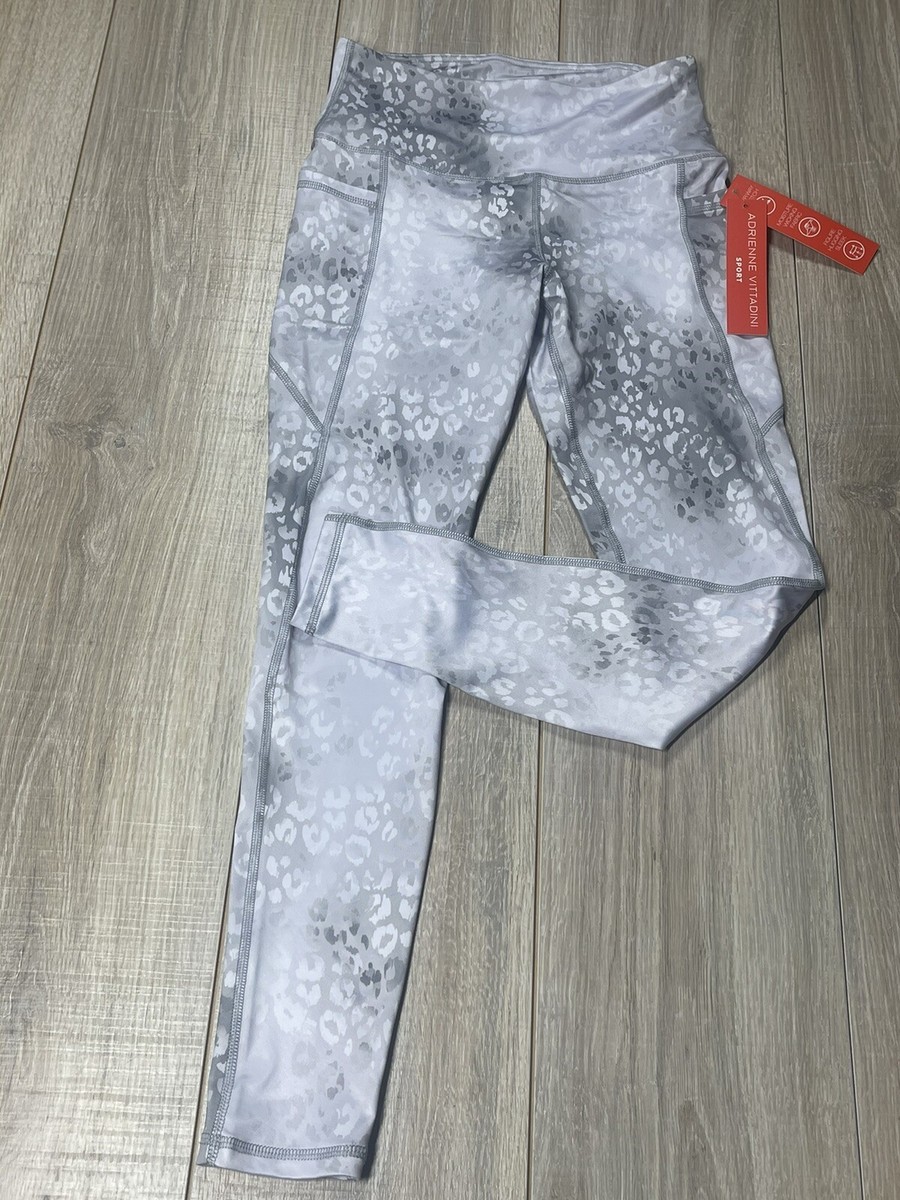 Adrienne Vittadini Sport Leggings Yoga Hi Waist Pants Animal Print