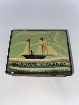 EST SHIPS STORES 1851 ROPES LINES CANVAS INSTRUMENTS ETC TRINKET BOX 