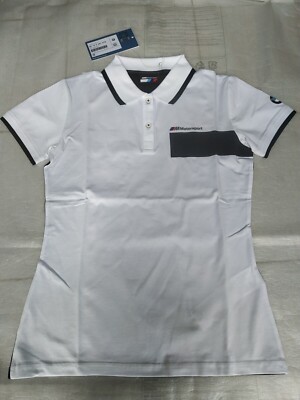 BMW M Motorsport polo shirt ladies BLK/WHT, M !!NEW!! !!GENUINE 
