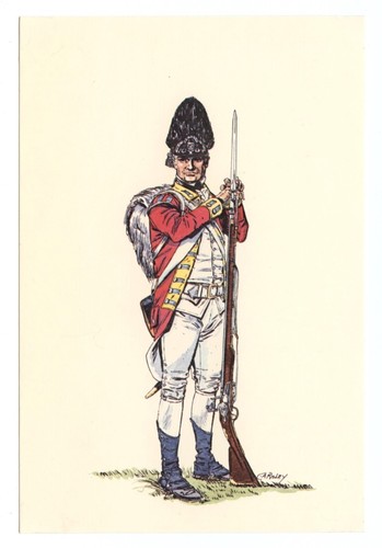 Britisches 10. Regiment Unabhängigkeitskrieg Militäruniform Postkarte - Bild 1 von 2