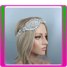 1920s Headband Rhinestone Bridal Great Gatsby 20s Flapper Headpiece Gangster 