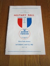 Vtg Glens Falls NY Military Ball Program 1965 Ads Hudson Armed Forces Armory