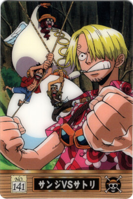 One Piece Trading Card Gumi No.141 Sanji vs Satori Monkey D. Luffy Usopp Gummy