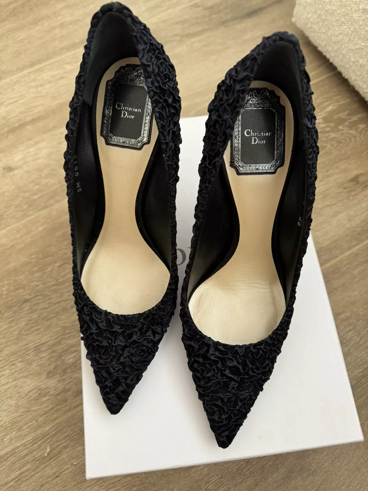 Pompe pointue Christian Dior Cherie 10cm 38 noire