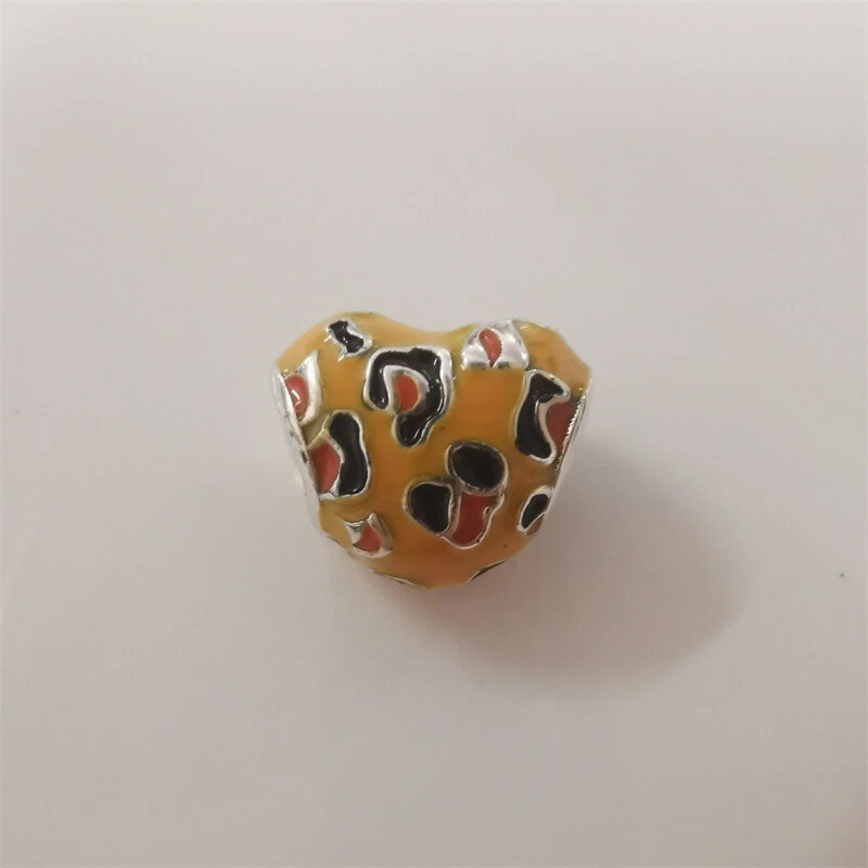PANDORA S925 Leopard Print Heart Charm UK