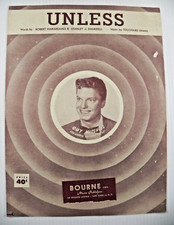 "Unless"  Vintage 1934 Sheet Music  Guy Mitchell Photo