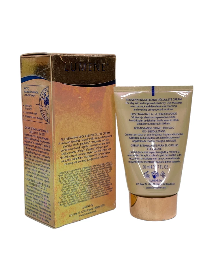 *Lumene Premium Beauty creme rejuvenescedor para pescoço (50ml/1,7fl) lacrado sob a tampa - Imagem 2 de 3