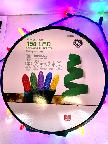 GE LED Mini Loose Bulbs 10 Ct Multi (Energy Smart) Green Base - Picture 2 of 3