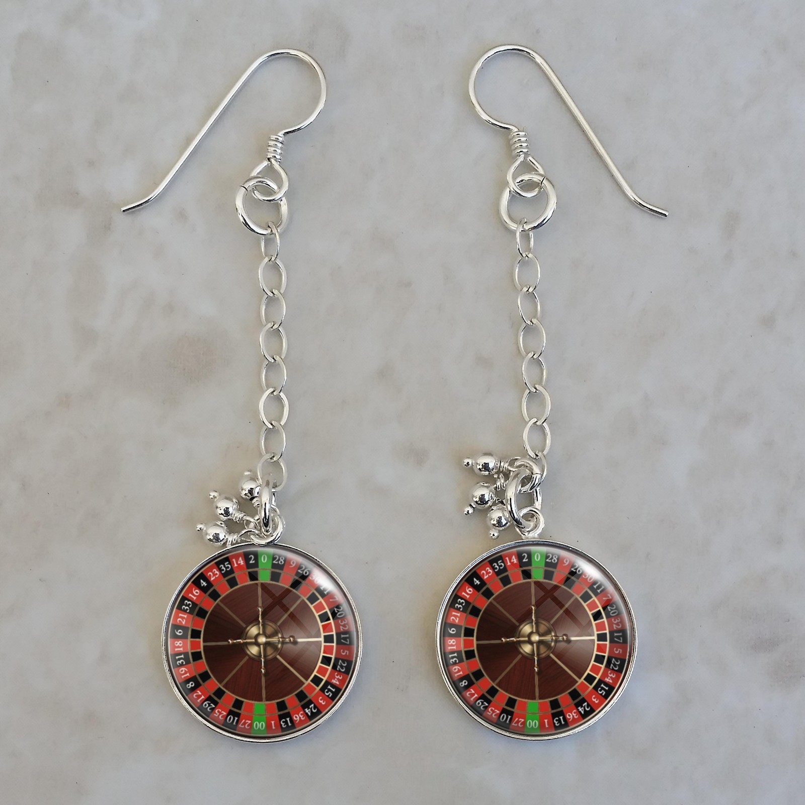 Roulette Wheel Game Gambling Betting Vice .925 Sterling Silver Earrings |  eBay