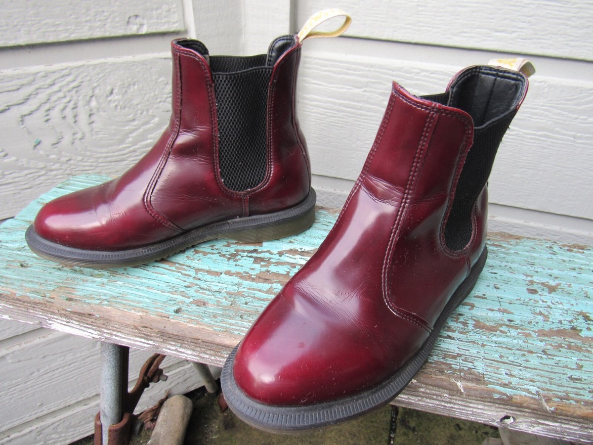 Dr. Martens Burgundy and Red Boots Men’s UK 3 US 4 (Women’s 5) EUC Dr Martens 1460 Pascal - Burgundy – HOMETEAM main image 4