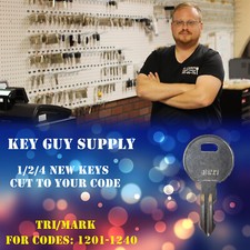 1201-1240 keys for Trimark RV Camper locks. key cut to code, Licensed Locksmith.