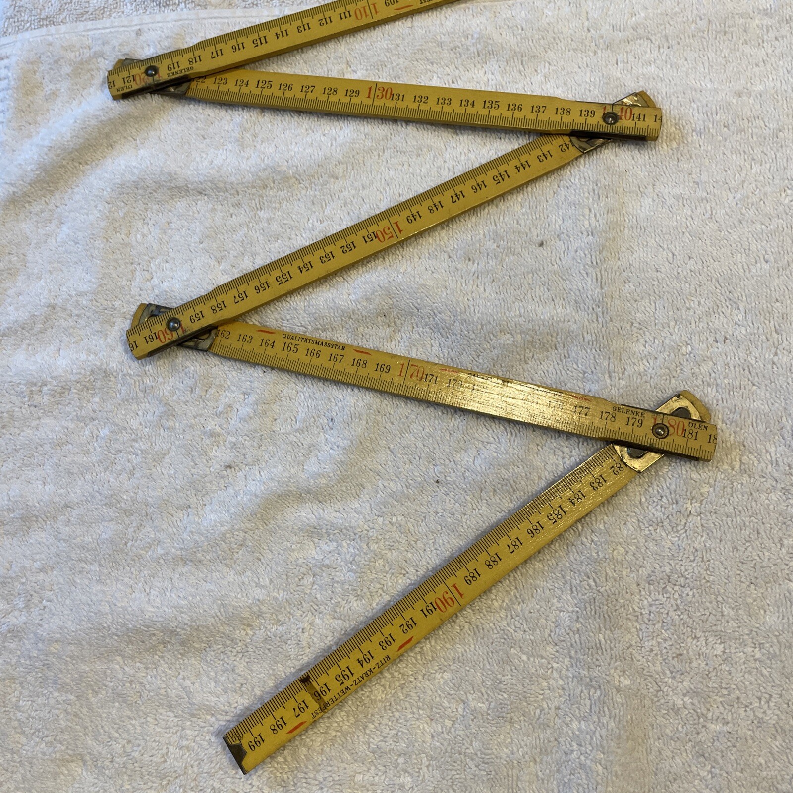 Vintage Folding Ruler Metre Stick Maurer-Schichtmass German Ritz-Kratz ...