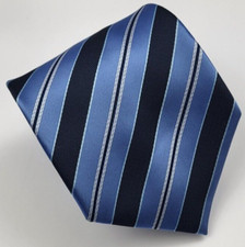 Versa Silk Tie Blue Silver Stripes Men Necktie 58 x 3.5/8