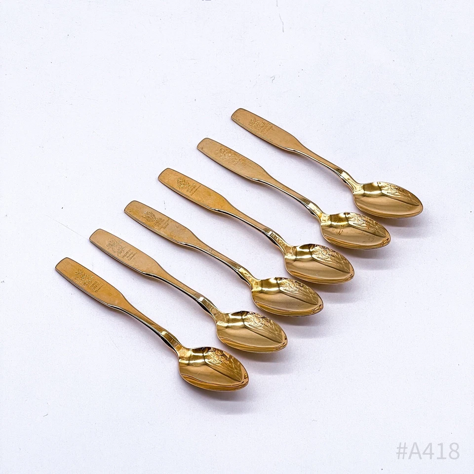 6er Set Vintage ONEIDA LTD. Silversmiths Zuckerlöffel mit Blumendekor | 6 Stück - Bild 2 von 4