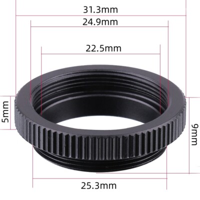 5mm C-CS Mount Lens Adapter Ring Extension Tube for CCTV Security Camera black