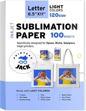 Printers Jack Sublimation Paper - 8.5 x 11 8.5" x 11", White 