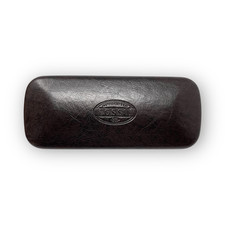 Fossil Sunglasses Eyeglasses Hard Case Only Dark Brown Faux Leather Clamshell