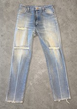 Wrangler Vintage 13MWZ Jeans USA Made 36x36 Distressed Faded Worn Denim Frayed