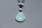 Cert'd Natural Light green A Jadeite jade Hand-Carved Maitreya Buddha Pendant — photo 2