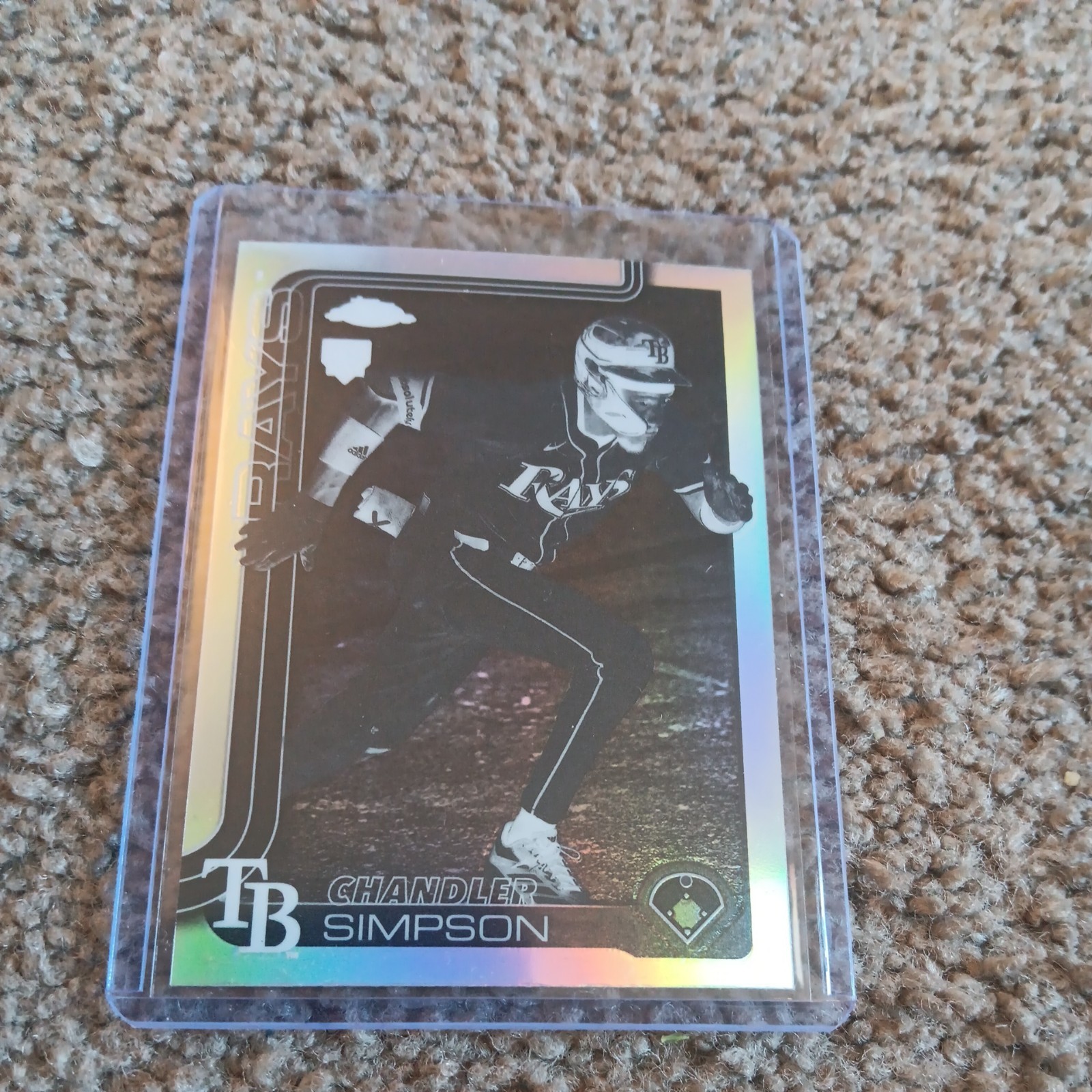 2025 Topps Chrome Update Chandler Simpson Negative Refractor RC #USC179 Rays SSP