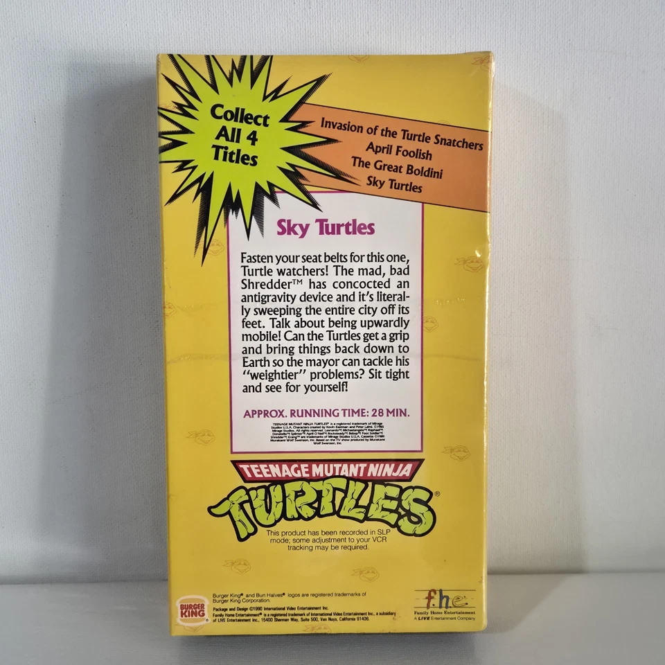 Teenage Mutant Ninja Turtles VHS Tape Lot of 2 Sealed TMNT Burger King 1990 VTG Foto 3 de 4