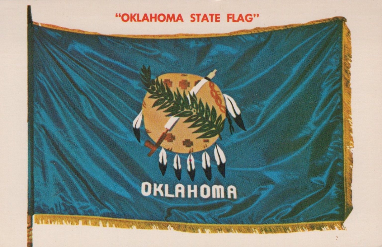 Vintage Oklahoma State Flag Postcard by Baxter Lane Co. Amarillo TX | eBay