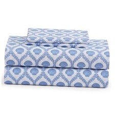 Coastal Print Microfiber Sheet Set, Soft, Comfy, 12" Deep Pockets, 4 Full Cove