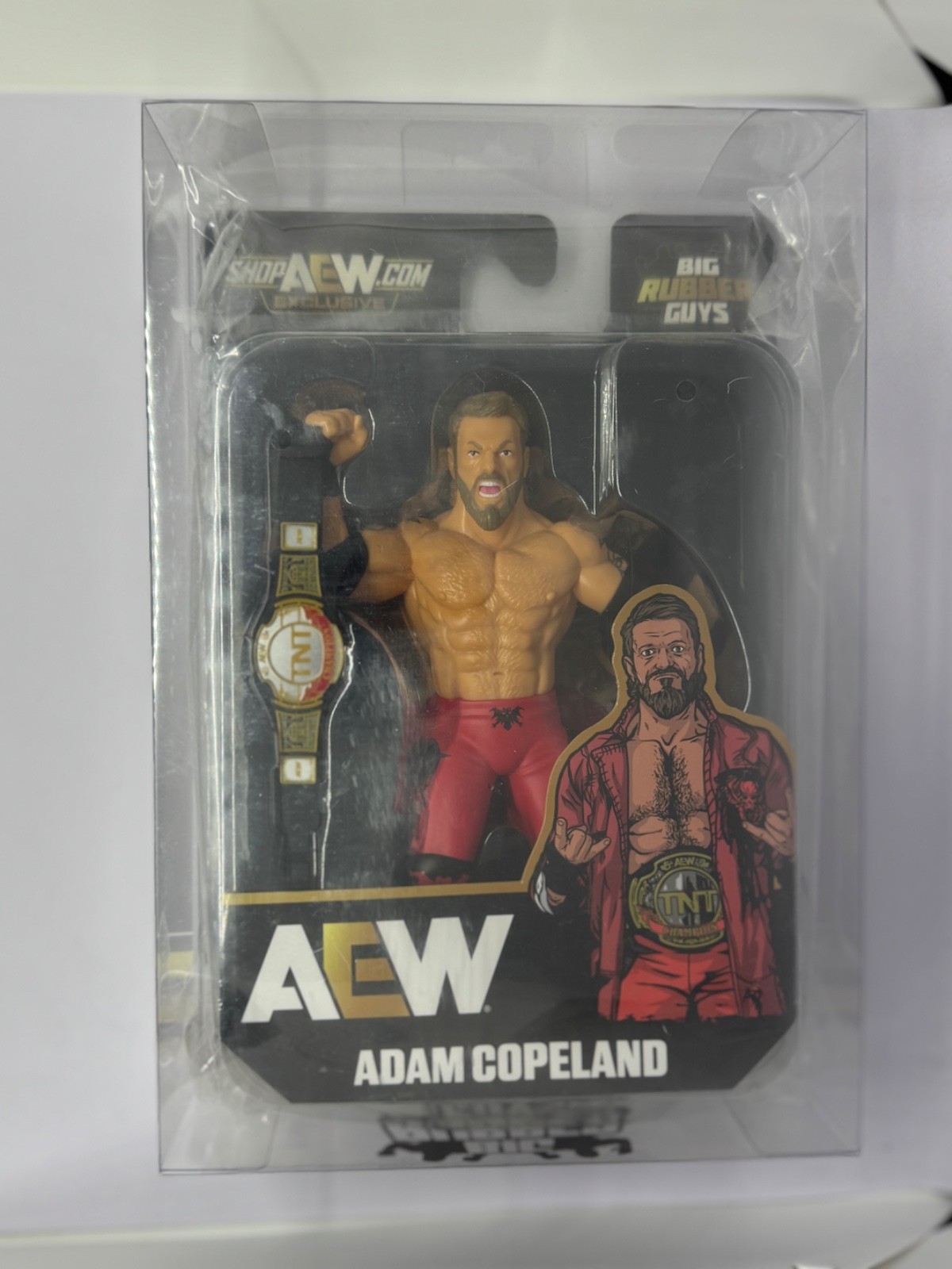 Big Rubber Guys Adam Copeland Edge Figure + Protector AEW WWE WWF FREE SHIPPING!