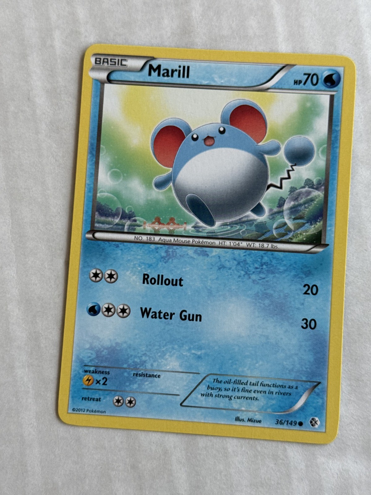 2012 Pokemon TCG Boundaries Crossed Marill Common 36/149 LP
