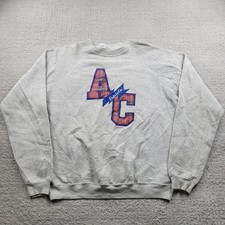 Hanes Sweatshirt Mens 2XL Gray AC Patriots Graphic Crewneck Raglan Made in USA