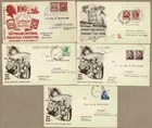 Australia 1950 - 1952 Wide World WW FDC Cover x5 to Europe & J Landau