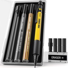 Four Candies 1.3mm Mechanical Pencil Set with 24 Lead Refills 1.3 mm Yellow