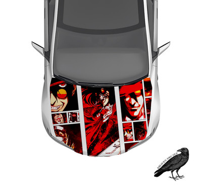 Alucard Hellsing Anime Hood Wrap Weatherproof 3M Vinyl Car Decal 50'' X 65''