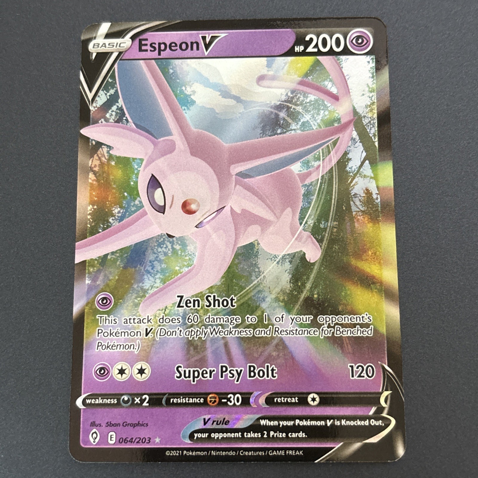 Espeon V 064/203 Holo V Rare Evolving Skies Pokemon Holo