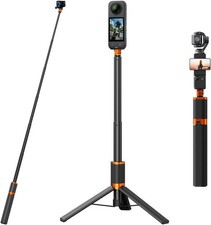 2 in 1 Action Camera Invisible Selfie Stick Tripod for Insta360 X5/X4/X3-48" Ext